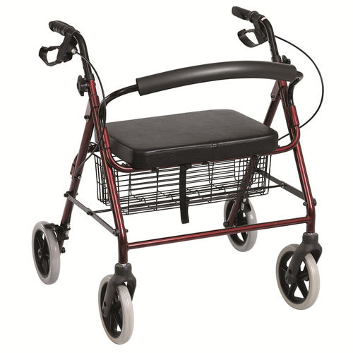 Deambulatore rollator a 4 ruote - BES-WA30 - Besco Medical - telaio in alluminio / con sedile / con cestello