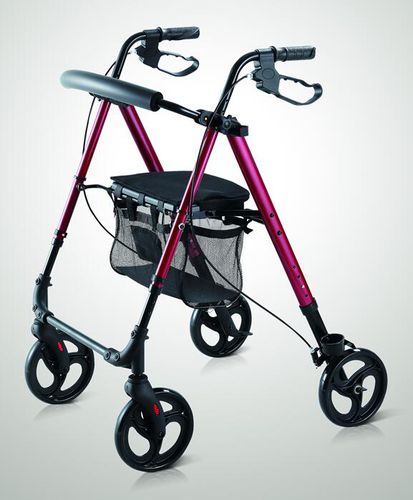 Deambulatore rollator a 4 ruote - BES-WA35 - Besco Medical - telaio in alluminio / con sedile / con cestello