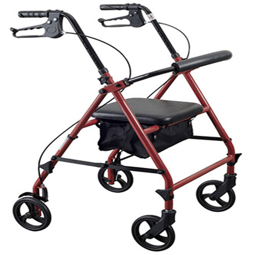Deambulatore rollator a 4 ruote - BES-RL003 - Besco Medical - telaio in acciaio / con sedile / con cestello