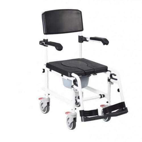 Sedia da toilette con braccioli - BES-BS040a - Besco Medical - con rotelle / con poggiapiedi