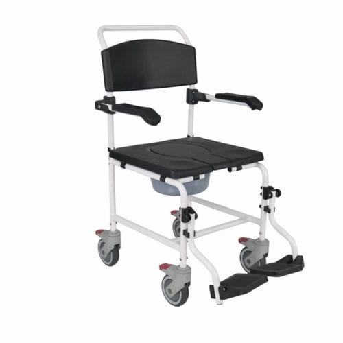 Sedia da toilette con braccioli - BES-BS040b - Besco Medical - con rotelle / con poggiapiedi