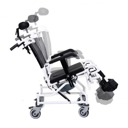 Sedia da doccia con braccioli - BES-BS040d - Besco Medical - con rotelle / con schienale / per persone a mobilità ridotta