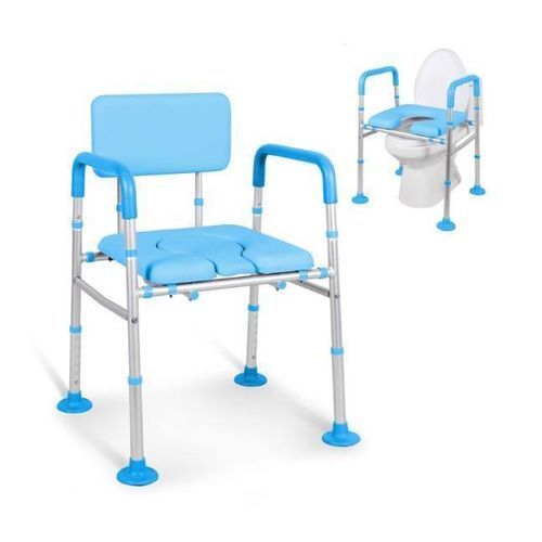 Sedia da doccia con schienale - BES-BS035L - Besco Medical - con schienale alto / con coperchio / con braccioli