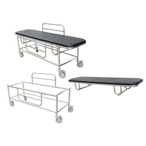 Barella con carrello da trasporto - BES-HB057 - Besco Medical - manuale / 1 sezione / in acciaio inossidabile
