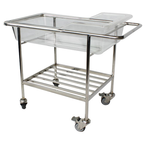 Culla pediatrica ad altezza fissa - BES-HB065 - Besco Medical - con rotelle / con scomparti / in acciaio inossidabile