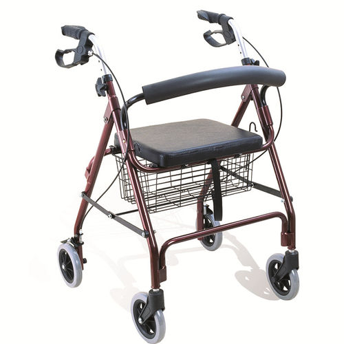 Deambulatore rollator a 4 ruote - BES-WA27 - Besco Medical - telaio in alluminio / con sedile / con cestello