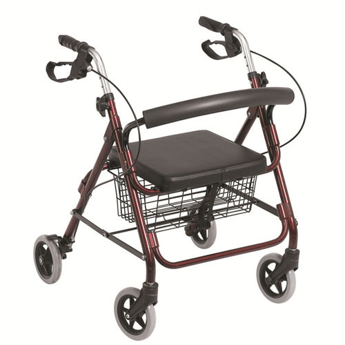 Deambulatore rollator a 4 ruote - BES-WA28 - Besco Medical - con sedile / con cestello / con braccioli