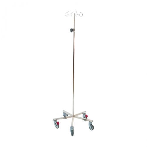 Asta portaflebo con rotelle - 400200 - TIMO - 4 ganci / telescopica / ad altezza regolabile