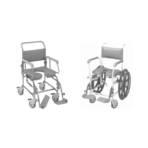 Sedia da doccia con braccioli - AquaMaster - Total Hygiene - con rotelle / con poggiapiedi / con apertura igienica