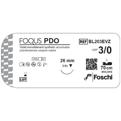 Filo di sutura assorbibile - Foqus PDO  - Foschi - per chirurgia generale / per chirurgia veterinaria