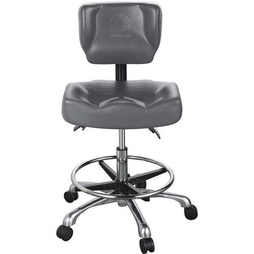 Sgabello per ambulatorio - EC-278S - ComfortSoul - pneumatico / con rotelle / con schienale