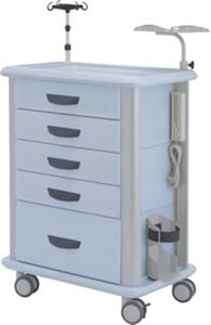 Carrello di emergenza - LP3390, LP3391 - LANCO LTDA. - di trasporto / con portadefibrillatore / con asta portaflebo