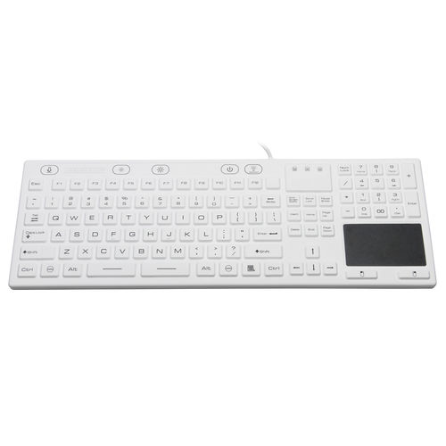 Tastiera con touchpad - HYSILK110BLT - MEGABYTE Systemhaus GmbH - in silicone / antibatterica / igienica