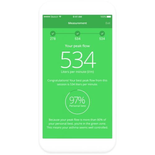 Applicazione iOS di monitoraggio - BreatheSmart® - Cohero Health - di controllo / di registrazione / medica