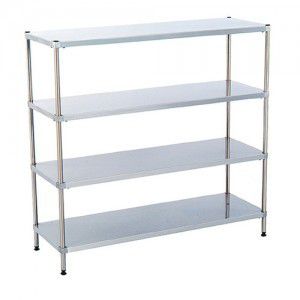 Scaffalatura 4 ripiani - TBT Medical - per contenitori / per cestelli / in acciaio inossidabile
