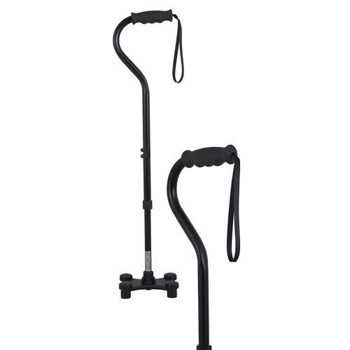 Bastone da passeggio con impugnatura fuori asse - SmallQuad™ - Allmobility - quadripode / ad altezza regolabile / antiscivolo