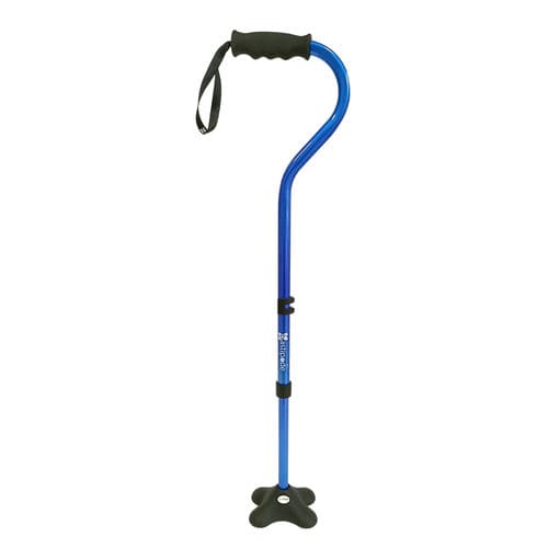 Bastone da passeggio con impugnatura fuori asse - Bastipode™ - Allmobility - quadripode / ad altezza regolabile / antiscivolo