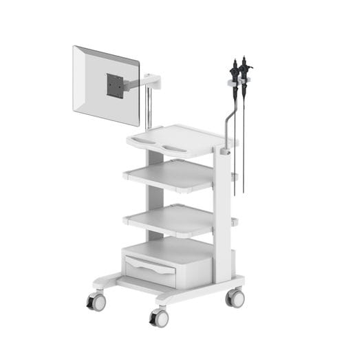 Carrello per endoscopia - 1.2M-TR900C-XX - Coriton Instrument Co., Ltd. - medico / in alluminio / 1 cassetto