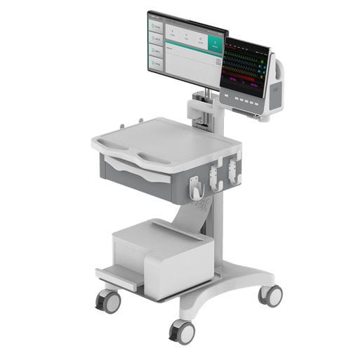Carrello informatico con cassetti - KRT-P-2811 - Coriton Instrument Co., Ltd. - ad altezza regolabile / sicuro / modulare