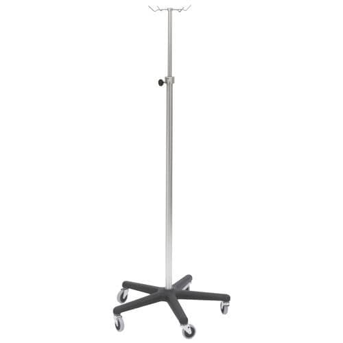 Asta portaflebo con rotelle - 741300 - Omnimed - 4 ganci / in acciaio inossidabile / in alluminio