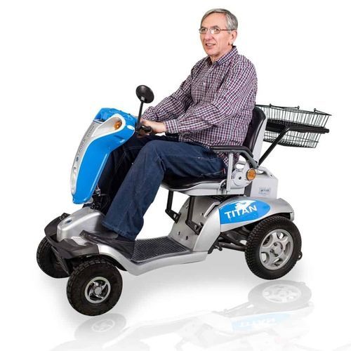 Scooter per disabili elettrico - Titan divided  - Tzora Active Systems - a 4 ruote / con cestello / pieghevole