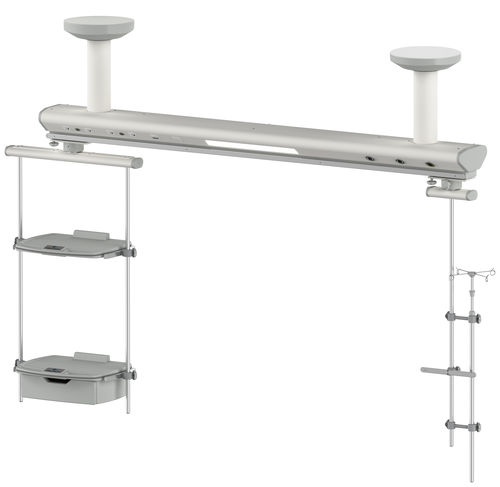 Trave tecnica a soffitto - MG-YBP-K - Megasan Medical Gas Systems - per terapia intensiva / per sala operatoria / con ripiani