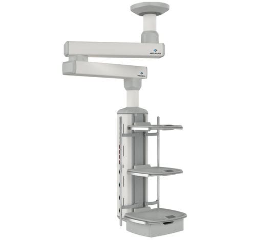 Braccio di distribuzione a soffitto - MG-PENx-D-A - Megasan Medical Gas Systems - per terapia intensiva / per anestesia / articolato