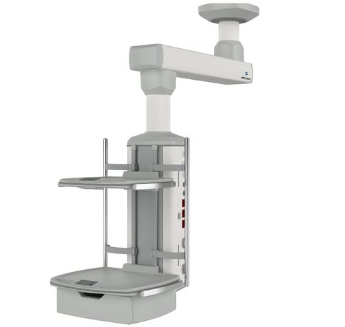 Braccio di distribuzione a soffitto - MG-PENx-y-z - Megasan Medical Gas Systems - per terapia intensiva / semplice / con ripiani