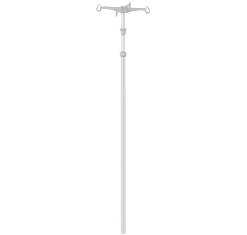 Asta portaflebo su guida di scorrimento - MG-SAR - Megasan Medical Gas Systems - 4 ganci / amagnetica / in acciaio inossidabile
