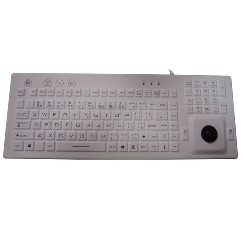 Tastiera medicale con puntatore - P-M80TBL - PAC Technology - in silicone / disinfettabile / USB