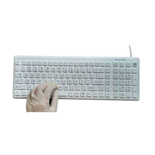 Tastiera medicale con tastierino numerico - P-M60-BL - PAC Technology - in silicone / con retroilluminazione LED / antibatterica
