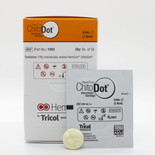 Bendaggio antimicrobico - ChitoDot® - Tricol Biomedical - emostatico