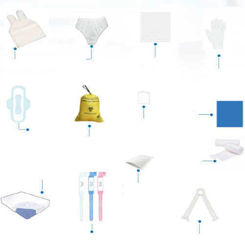 Kit medico di parto - Medicale Gaze - con guanti / con salviette detergenti / con mascherina di protezione