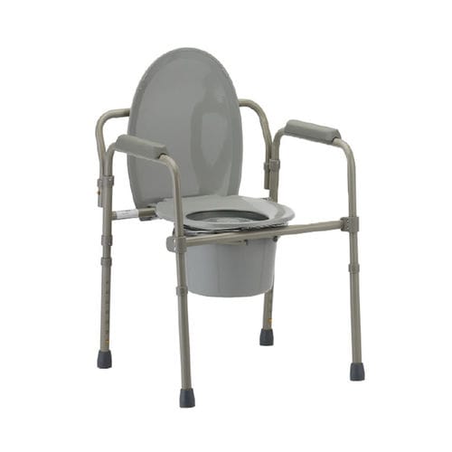 Sedia da toilette con braccioli - MHCMF - Mobb+ Health Care - con secchio / ad altezza regolabile / pieghevole