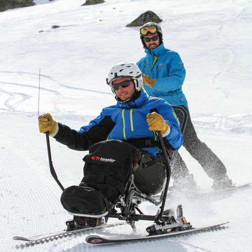 Dualski con leva di comando - Snow’Kart - TESSIER - pediatrico / per adulto / telaio in fibra di carbonio