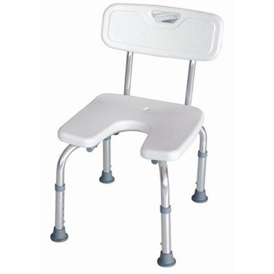 Sgabello da doccia con apertura igienica - RS651650 - Revolution Sante - con schienale / ad altezza regolabile
