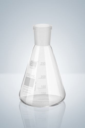 Matraccio da laboratorio - 70233 series - Hirschmann - in vetro borosilicato / Erlenmeyer / graduato