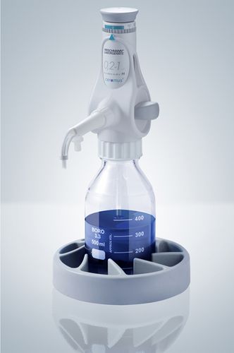 Dispensatore su flacone da laboratorio - ceramus® - Hirschmann - a volume regolabile