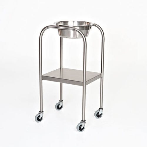 Porta-catino con rotelle - MCM 1000 - Mid Central Medical - in acciaio inossidabile
