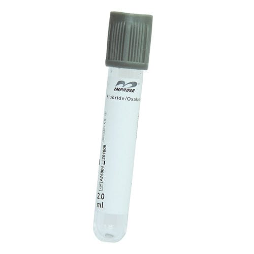 Provetta per prelievi cilindrico - IMPROVACUTER® 672020202, IMPROVACUTER® 673050202 - Improve Medical - per prelievo campioni / ossalato di potassio / fluoruro di sodio