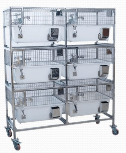 Gabbia veterinaria per cavie - GPINT-PP-01 - Meditech Technologies India - 6 scomparti / in polipropilene / 3 ripiani
