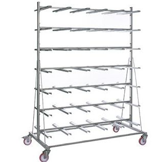 Rack per gabbie di animali - PWS - Plexx - mobile / in acciaio inossidabile