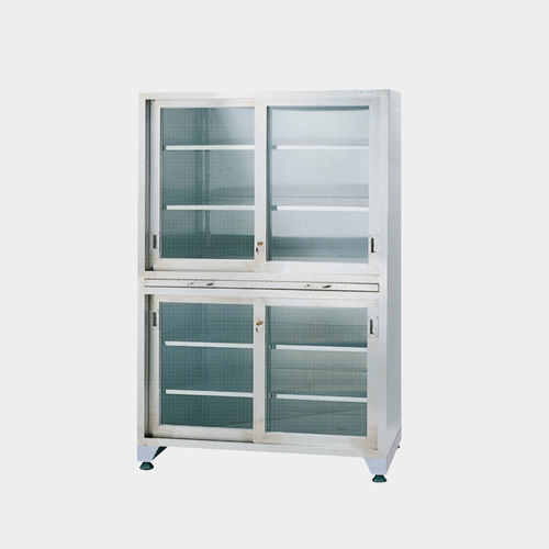 Armadio con ripiano - EL-051 series - Elpis Medical - con sportello / in acciaio inossidabile / grigio