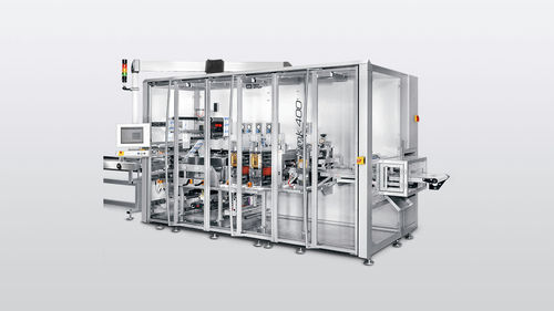 Insacchetatrice in linea - PMK 4SS - Harro Hoefliger Verpackungsmaschinen - con pellicola di plastica / a pavimento / per sacchi