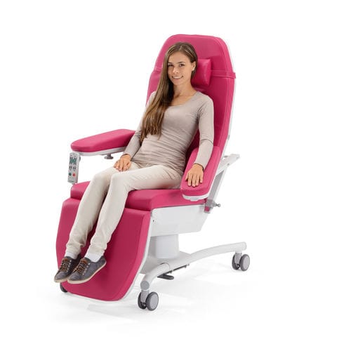 Poltrona per chemioterapia elettrica - SENSA® FLEX A4 ZA - LiKAMED - a 3 sezioni / con schienale regolabile / a rotelle