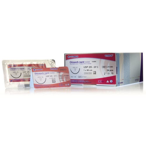 Filo di sutura assorbibile a breve termine - Chirasorb - Vitrex Medical A/S - per chirurgia orale / per chirurgia oftalmica / per chirurgia pediatrica generale