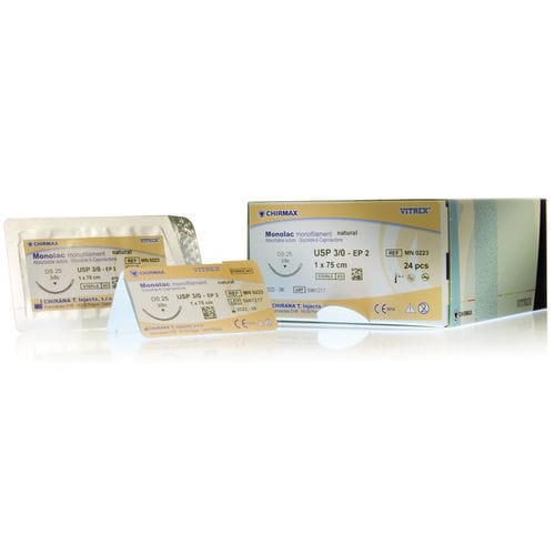Filo di sutura assorbibile a medio termine - Monolac - Vitrex Medical A/S - per chirurgia dei tessuti molli / 2 / 0