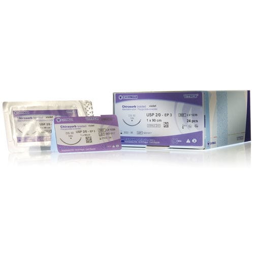 Filo di sutura assorbibile a medio termine - Chirasorb  - Vitrex Medical A/S - per chirurgia oftalmica / per chirurgia dei tessuti molli / 6/0