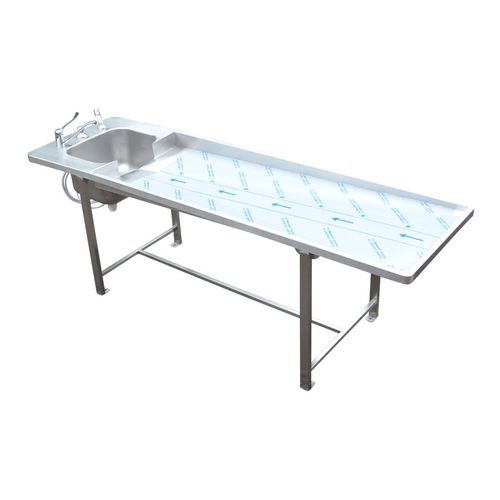 Tavolo per autopsia per medicina legale - TABL001 - FRIMA CONCEPT - di lavaggio salme / fisso / rettangolare