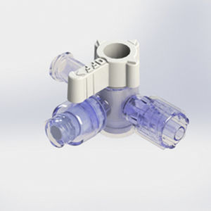 Connettore per perfusione con rubinetto - 581827 - Elcam Medical Italy - a T / LUER®-lock